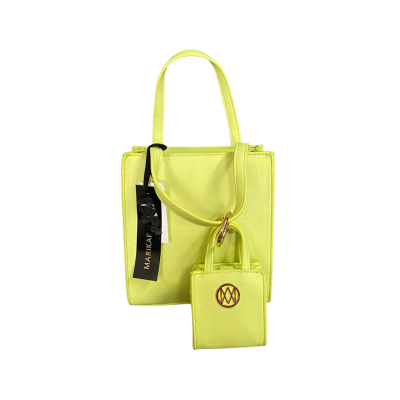 Marikai Women's Square Handbag with Mini Look-a-like Purse Lime  