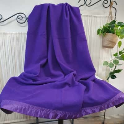 Invicta Pure Wool Single Bed Blanket Purple