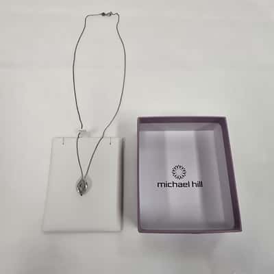 Michael Hill  Womens Necklace Silver 925 Chain and Cubic Zirconia Pendant
