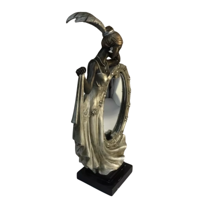 Lady with Mirror Figure Approx 32 x 21cm