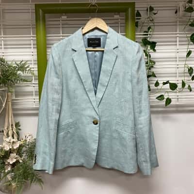  Massimo Dutti  Womens  Size 12 Blazer Blue 