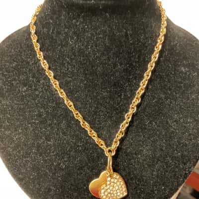 Avon  Womens Gold tones heart accent necklace