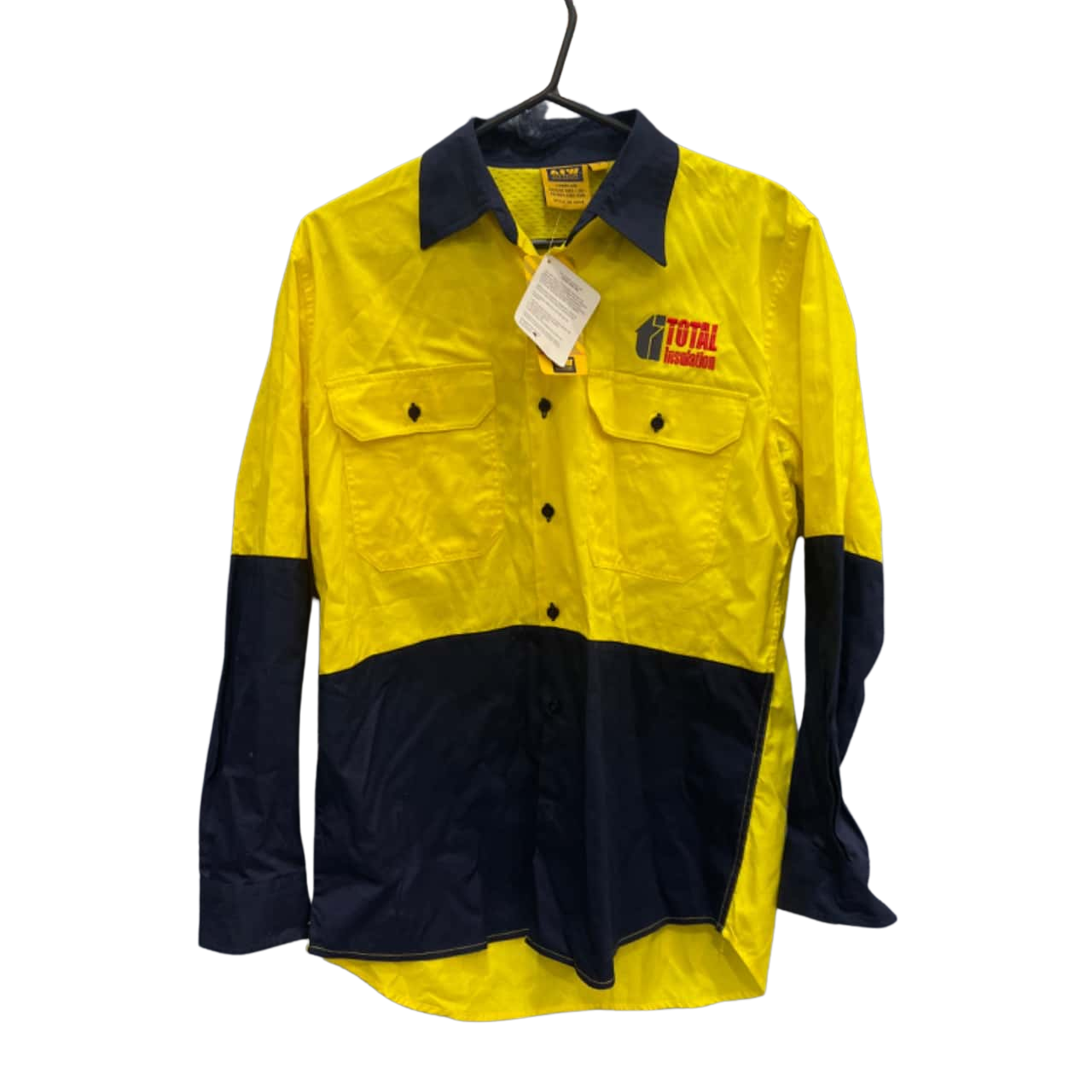Australian industrial wear Mens Yellow long sleeve Size S work shirt (s)