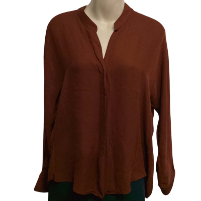 Vince Womens  Size 2 Brown 100% Silk Blouse 