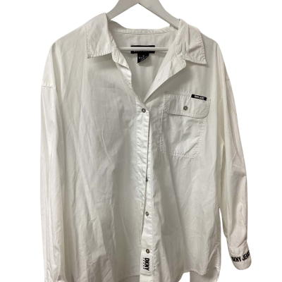DKNY Long Sleeve 100% Cotton Logo Shirt Size XL 