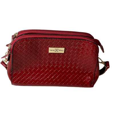 Vera May Red Leather Patent Crossbody Bag