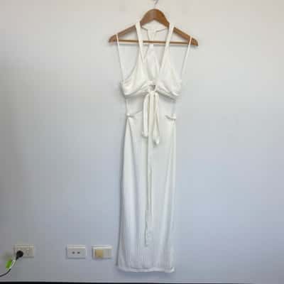 Here Comes The Sun Off White Cut Out Maxi Dress  Size 10 