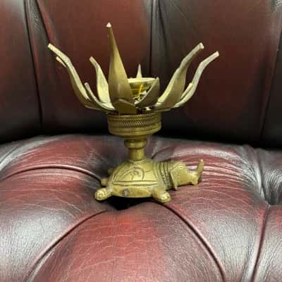 Lotus on Elephant Meta Brass Figurine