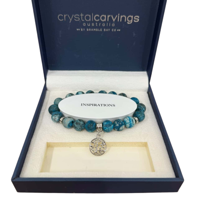 Crystal Carvings Chrysocolla Tree of Life Bracelet