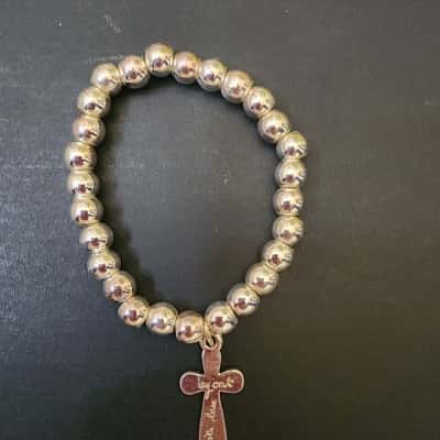 Cat Hammill Silver Alloy elastic bracelet "with love"