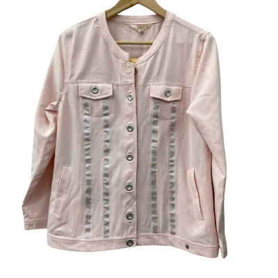 Noni B Womens  Size 10 Cropped, decorative Jacket Pink  
