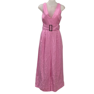 Brand New - Sheike - Womens Linen Blend Jumpsuit - Size 12 - Pink (RRP $169.95)