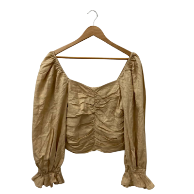Seed Heritage Womens  Size 14 Off-the-shoulder Top Beige 