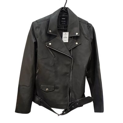 Cotton On Size XXS/XS Vegan Leather Jacket Black  