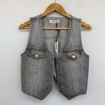 Rollas Stone Grey Morgan Vest Jacket  Size 8 / S 