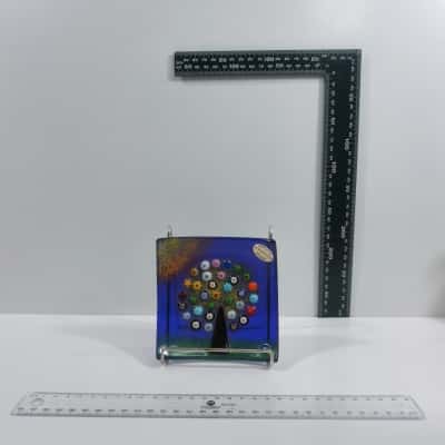 Murano Blue Tree Of Life Plate Trinket Holder Italy 