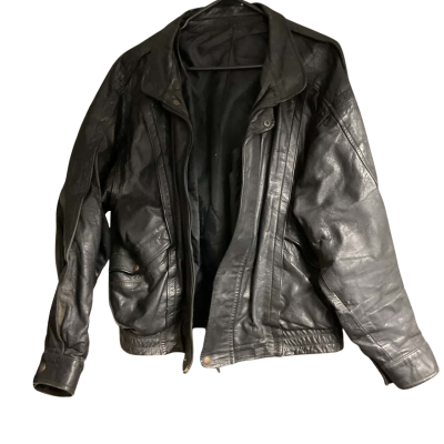 Roger David Mens  Size 46 Leather Jacket Black  