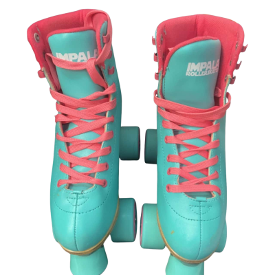  Womens  Size 5  Pink  / Turquoise Impala roller skates