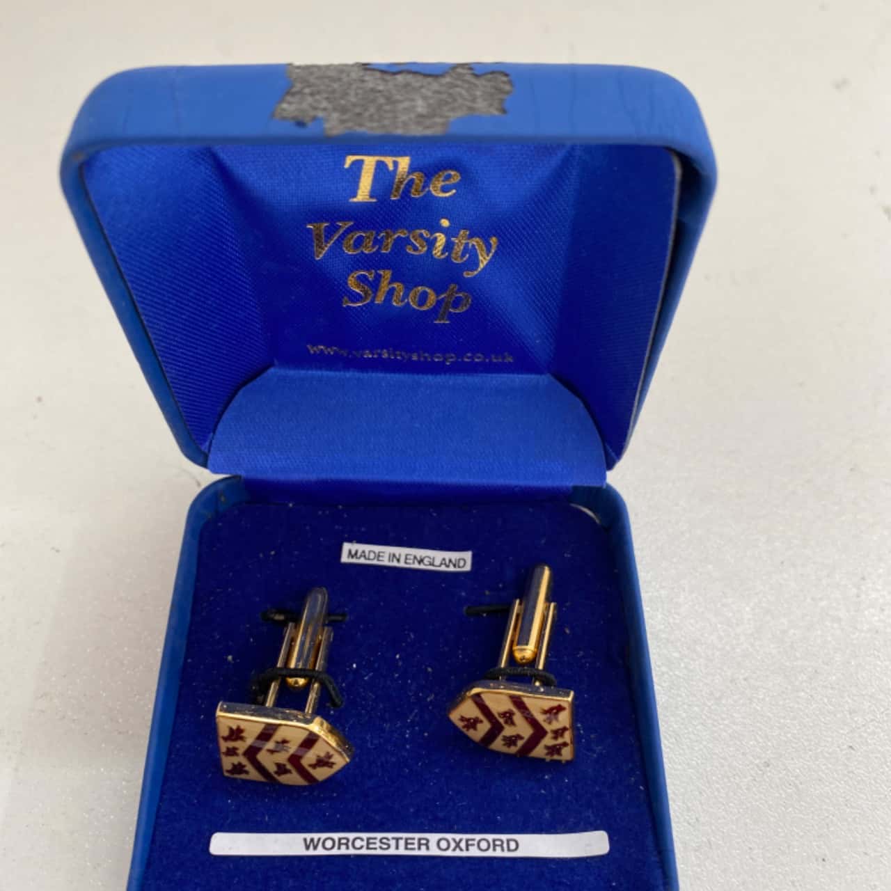 Mens Cufflinks Gold / Red Worcester Oxford (s)
