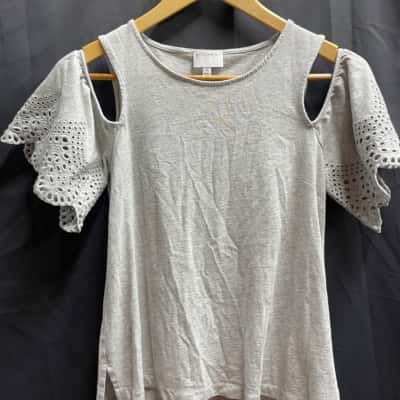 Witchery Womens Size XS Grey Singlet Off The Shoulder Top