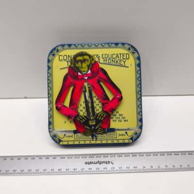 Vintage Consul The Educated Monkey Tin Math Calculator Toy
