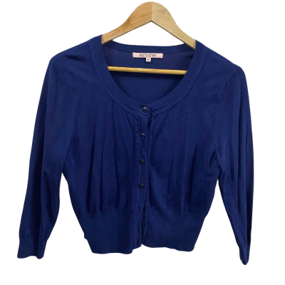Review Womens  Size 16 3/4 sleeve Cardigan Blue  