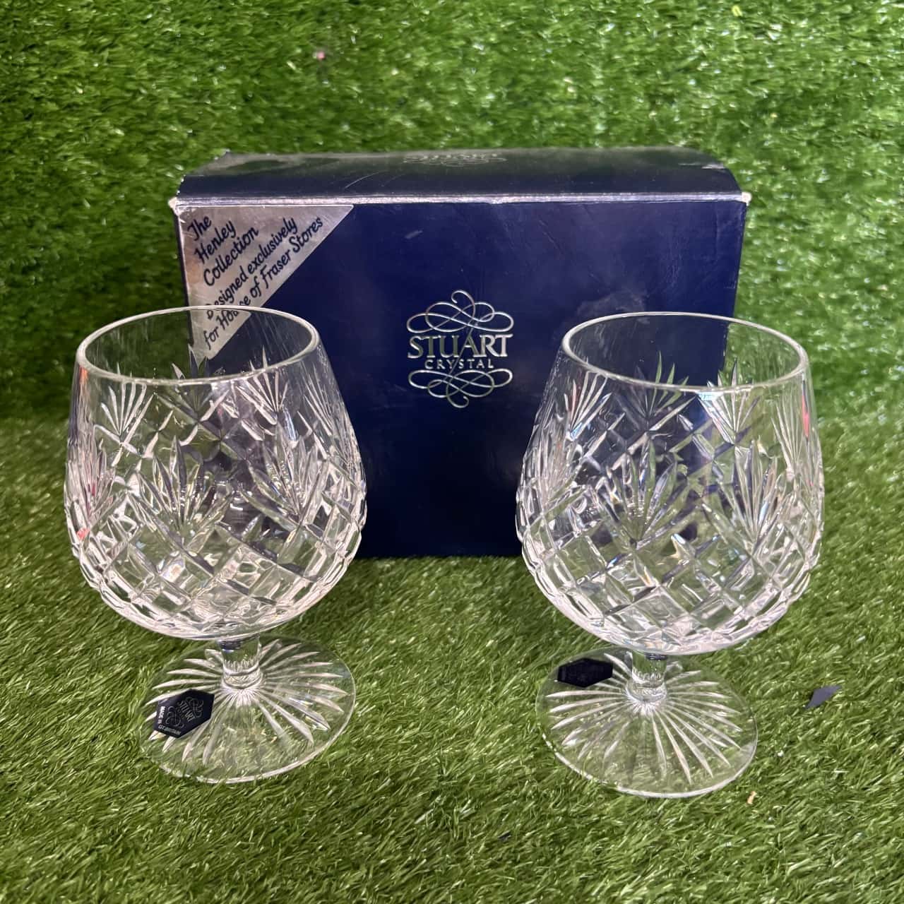 Stuart Crystal Henley 12oz Brandy Glasses X 2 New In Box s Stuart Crystal Henley 12oz Brandy Glasses X 2 New In Box s