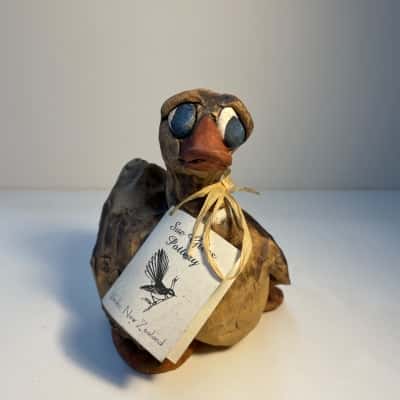 Sue Giles pottery clay duck Waiku New Zealand 