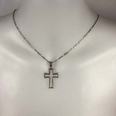 Sterling Silver Men’s Cross Necklace 60cm (925)