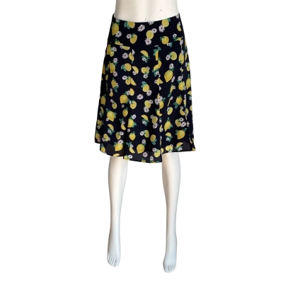 Review Womens Australia Navy Lemon Daisy A-line/Midi Skirt Size 10