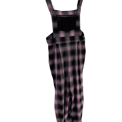 Hell Bunny pink and black dungarees/overalls Size XL