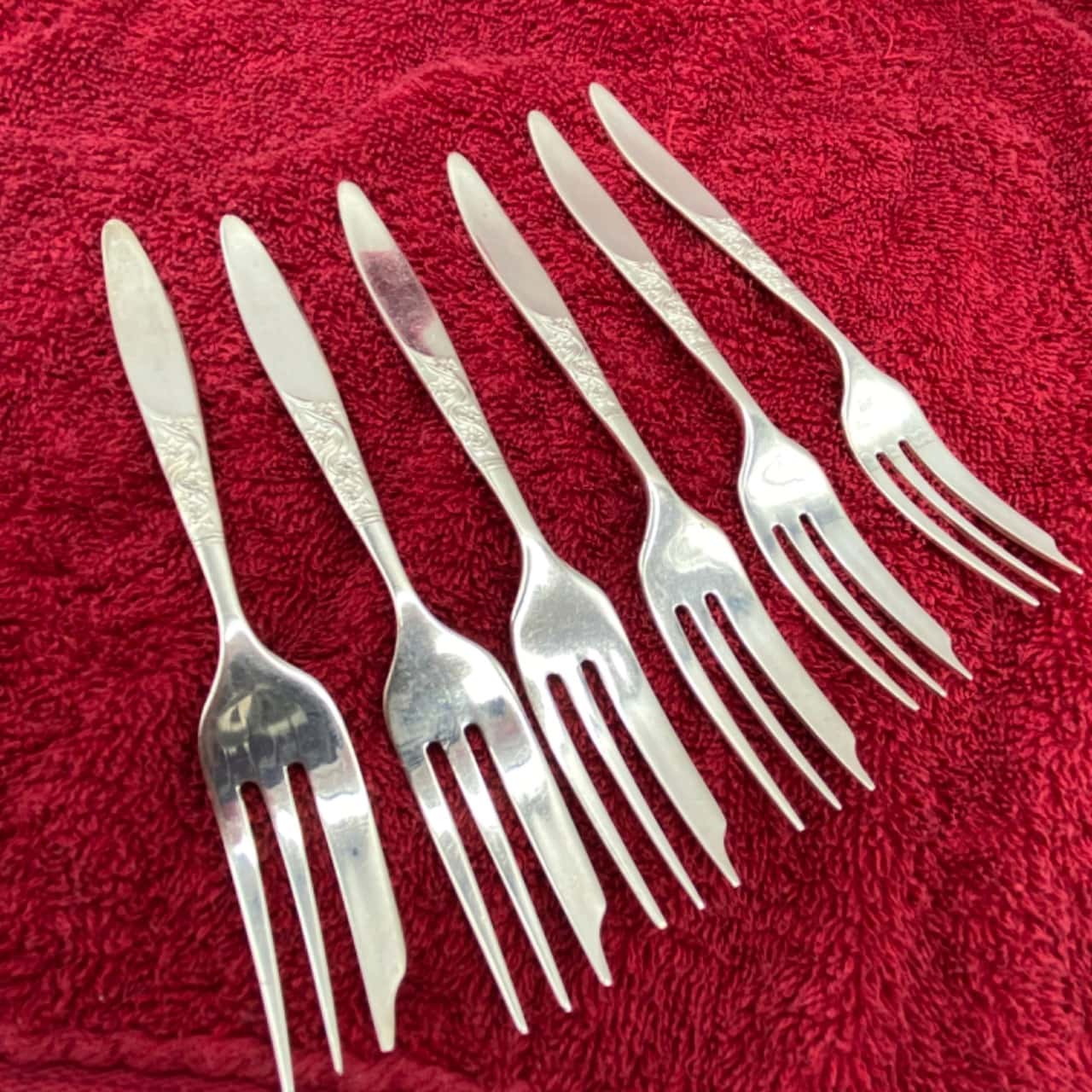 Set Of 6 Grosvenor Christine EPNS Cake Forks