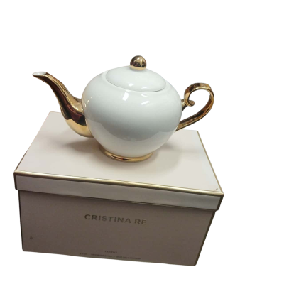 Cristina Re 4 Cup Teapot Trimmed with 24 Gold CT 