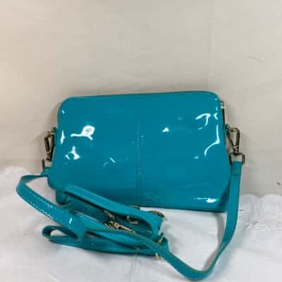 ELMS+KING TURQUOISE HANDBAG PURSE CLUTCH CROSSBODY BAG GOLD