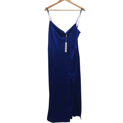 Meshki Womens  Size XL Kimberly Cowl Front Midi Dress Blue BNWT