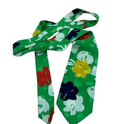 Santostefano Mens Silk Tie Green / Multicoloured Made in Italy