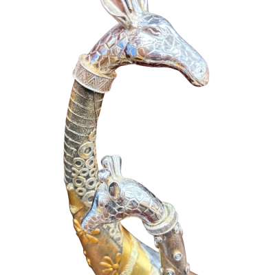 Giraffe Sculpture: Mother and Baby Figurine, Home Deco