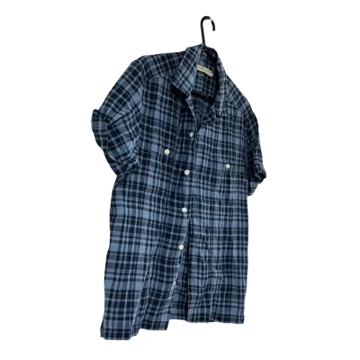 R.M.Williams 100% Linen Blue Checked Button Up Shirt Size S