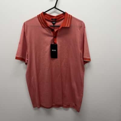 Boss Hugo Boss Mens Short Sleeve T-shirt Orange / White 