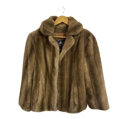  Vintage Los Angeles Tailor Of Melbourne Womens Faux Fur Coat Size 16 Brown 