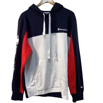 BNWT Champion Unisex  Size XL Hoodie Blue / Red / White 