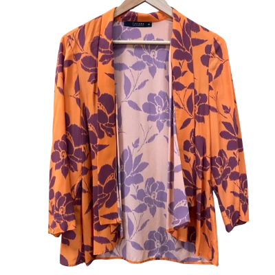 The Ark Orange/Purple Floral Open Shirt Jacket Size M