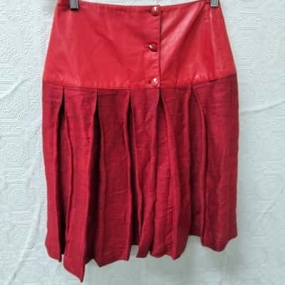 Vintage George Gross  Womens  Size 10 Red Leather Skirt VGUC 