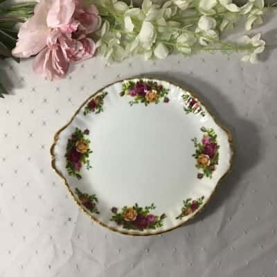 Vintage Royal Albert "Old Country Roses" Bone China Cake Plate
