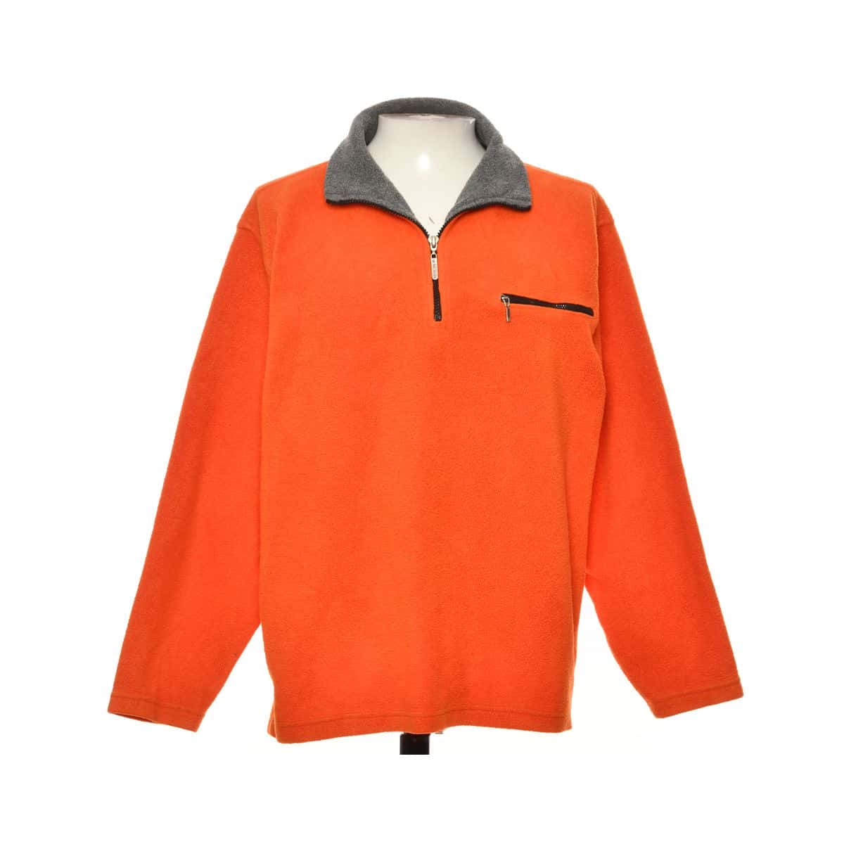 Footlocker Men's Size L 1/4 Zip Fleece Jumper Orange (s)