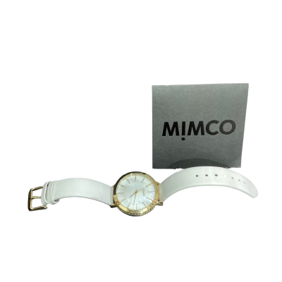 Mimco Womens Watch White with Gold Accents and Diamantés 
