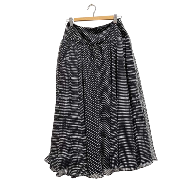 Rita Lynne  Womens  Size 12 Midi Skirt Black  / Polka Dot 