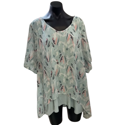 Sara Womens  Size 24 Blouse Floral / Green 