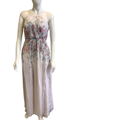 BNWT Forever New Women's Size 10 Gee Placement Silk Maxi Dress Light Floral Print 
