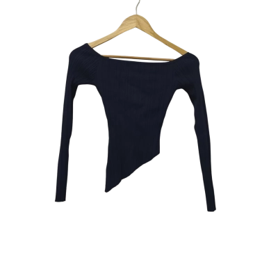 Meshki Womens  Size S Long Sleeve Top Navy Blue 